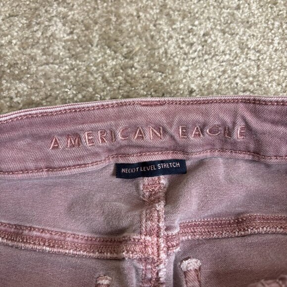 Women’s American Eagle Pink Rose Next Level Stretch Jeggings Size 6 #126 - Picture 6 of 9